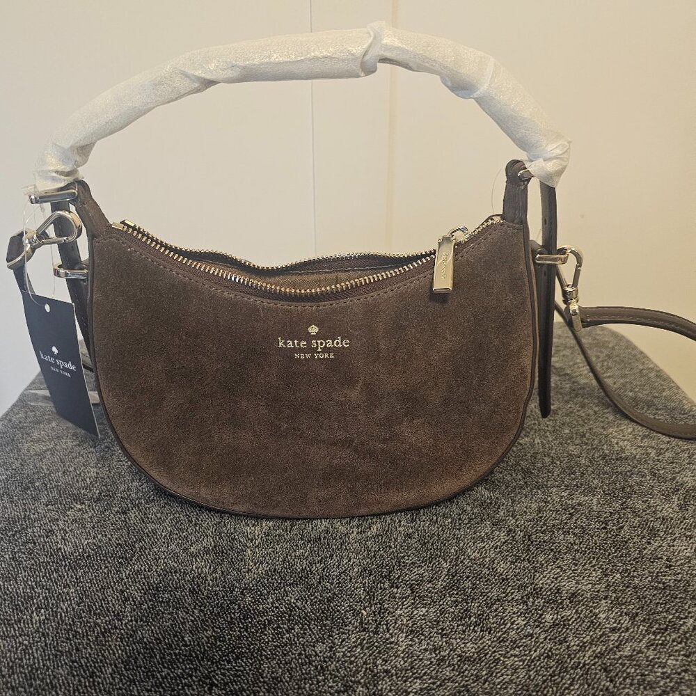 Kate Spade New York Nova Small Crescent Bag - Hot Fudge Suede